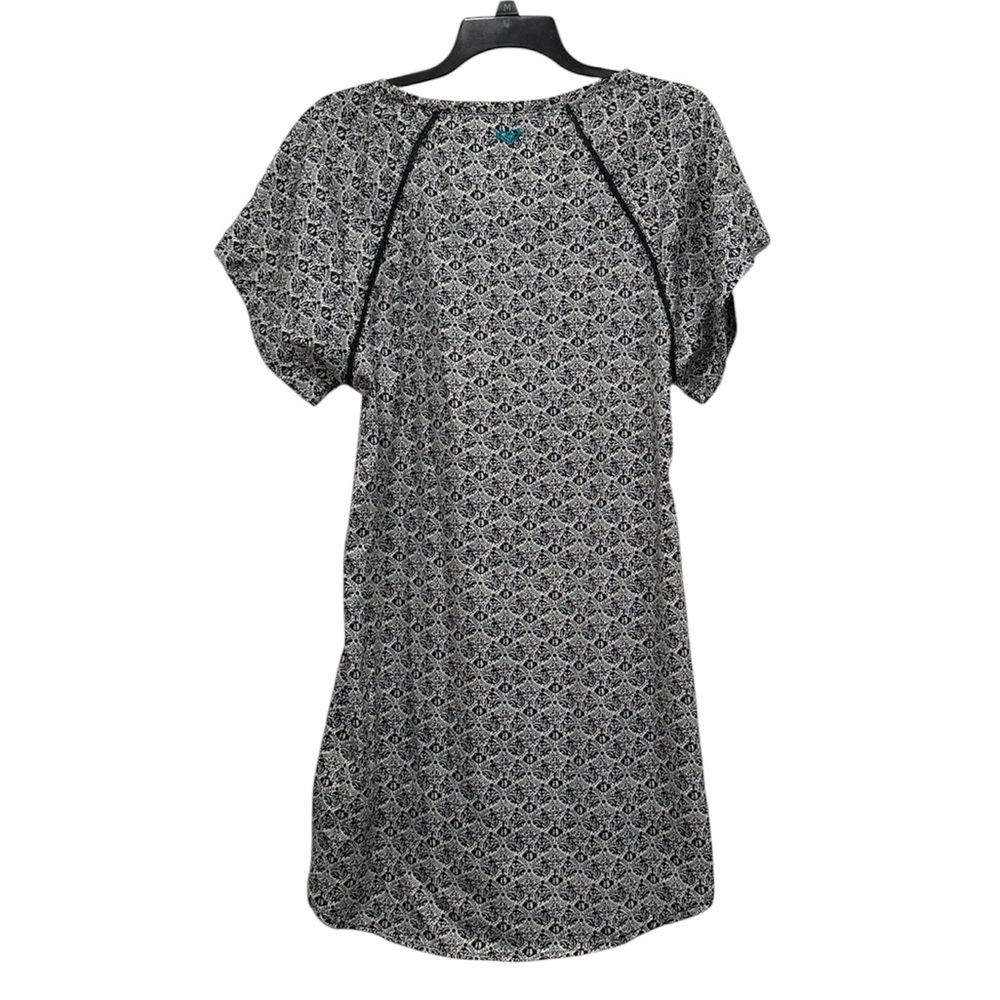 Roxy Monochrome short Dolman sleeve Patterned shift dress size L - Picture 4 of 8